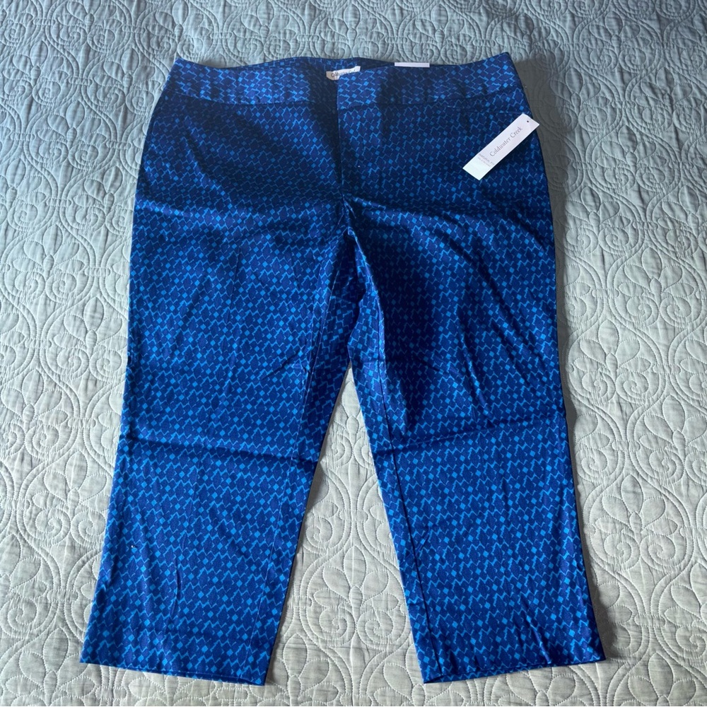 🩷Coldwater Creek Vibrant Blue Houndstooth Pants